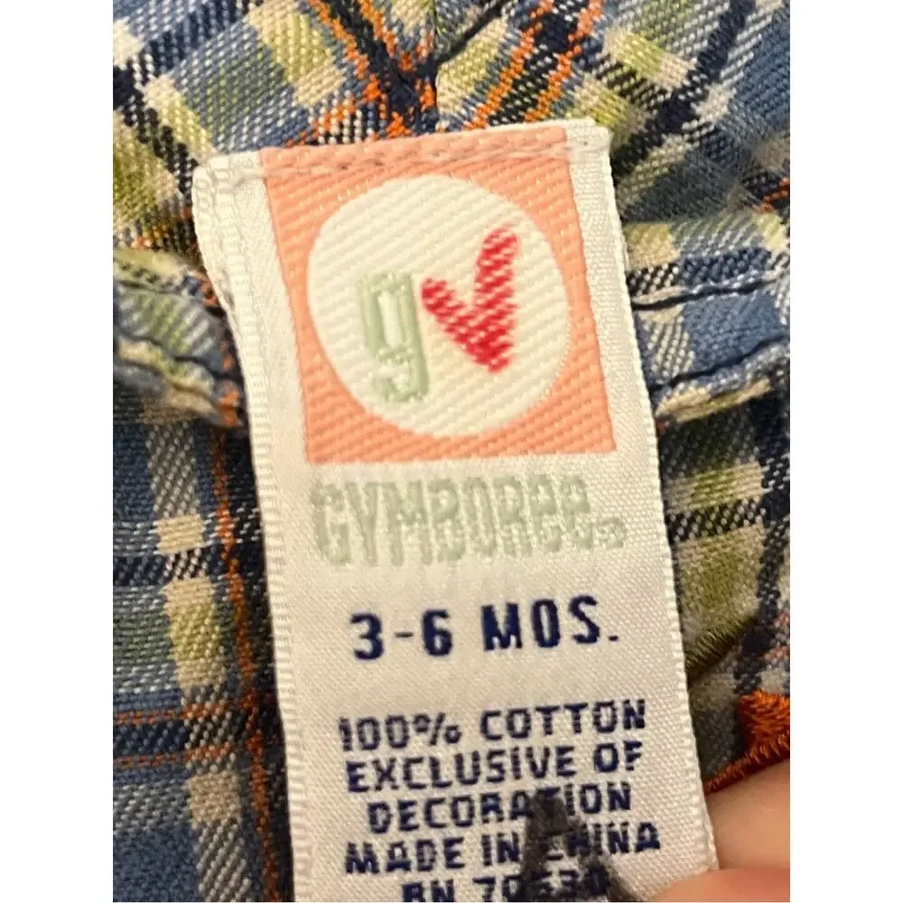 Vintage Gymboree Plaid Short Overalls